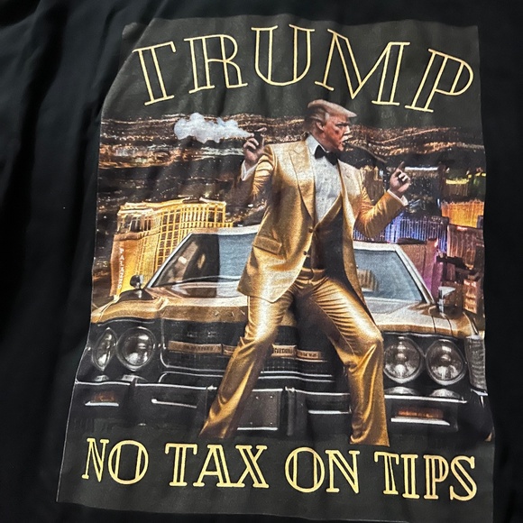 President Trump "No Tax on Tips" Modern Fit T-Shirt - Picture 2 of 4